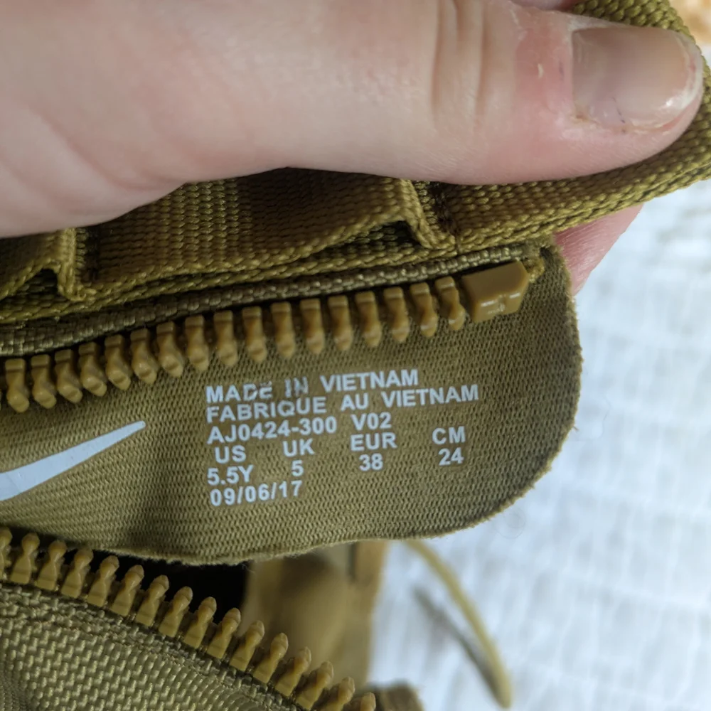 Nike Women's Olive Green High-Top Sneakers with Gum Sole